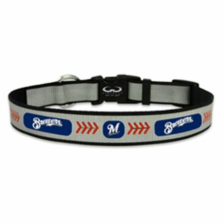 SIGNED AND SEALED Milwaukee Brewers Pet Collar Reflective Baseball Size Medium SI3343118